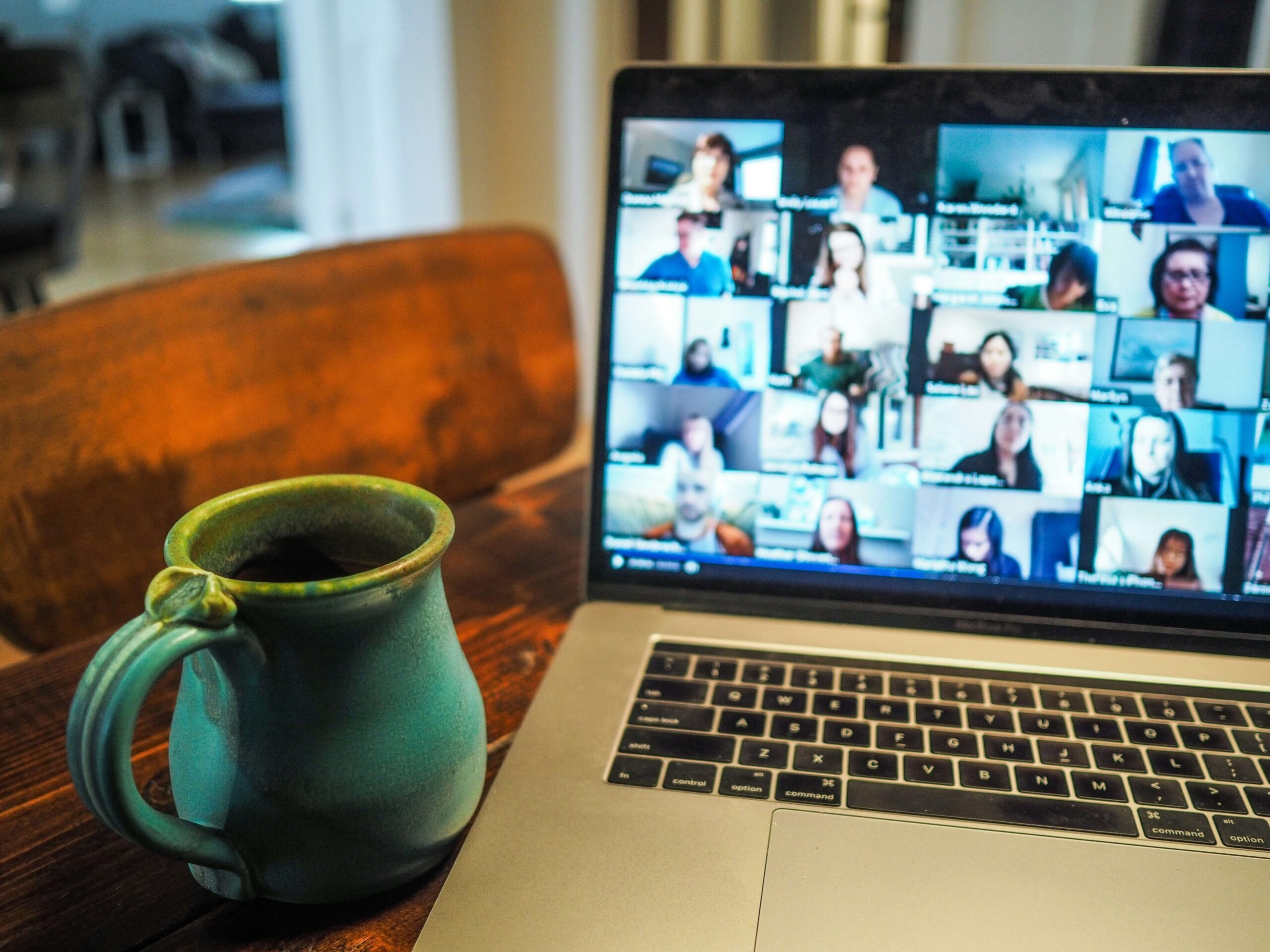 virtual iop rehab group on laptop