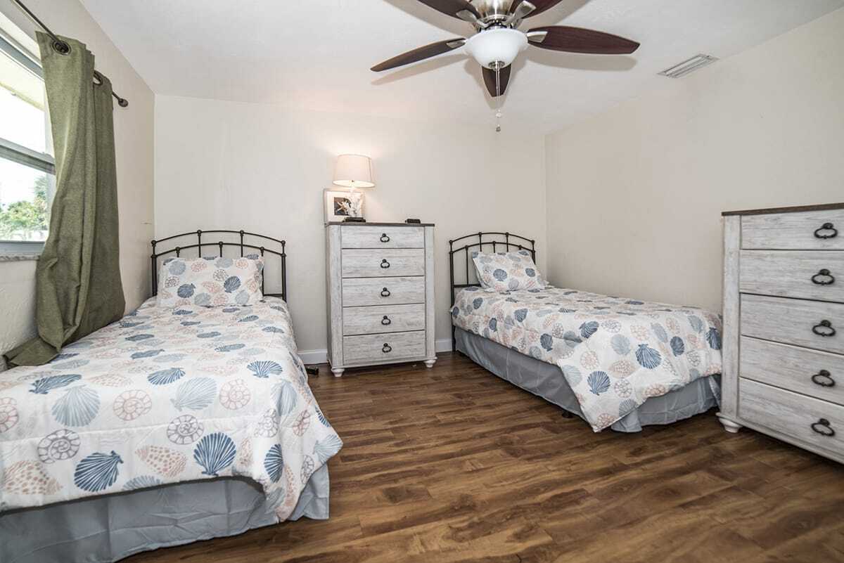 Furnished bedroom at the recovery residence