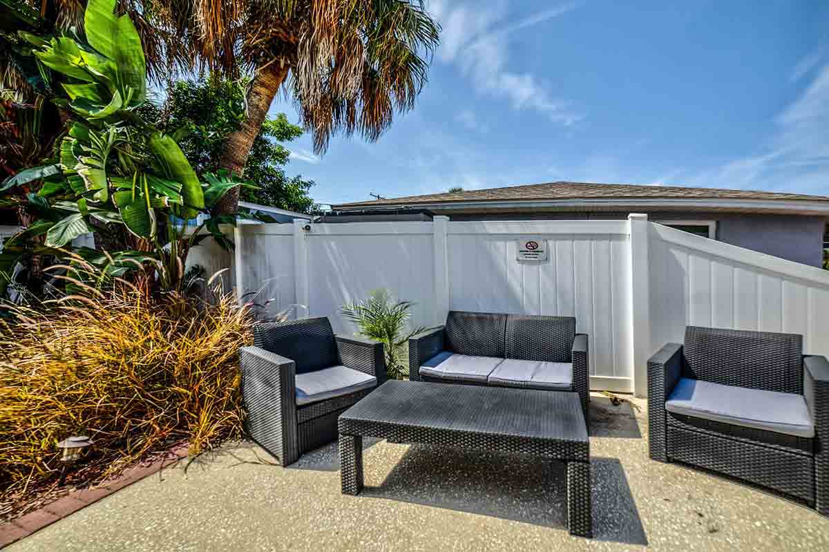 Outdoor patio at the Men's House